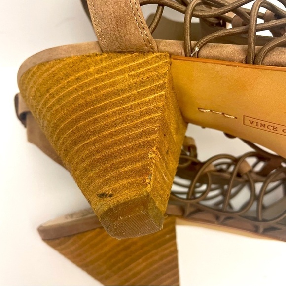 Vince Camuto Evel Sandal Caged Brown Buckle Open Toe Heels Women’s Size 10 - Picture 9 of 9